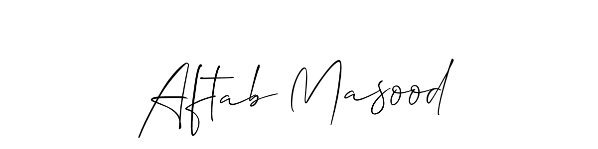 Create a beautiful signature design for name Aftab Masood. With this signature (Allison_Script) fonts, you can make a handwritten signature for free. Aftab Masood signature style 2 images and pictures png