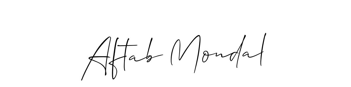 Make a short Aftab Mondal signature style. Manage your documents anywhere anytime using Allison_Script. Create and add eSignatures, submit forms, share and send files easily. Aftab Mondal signature style 2 images and pictures png