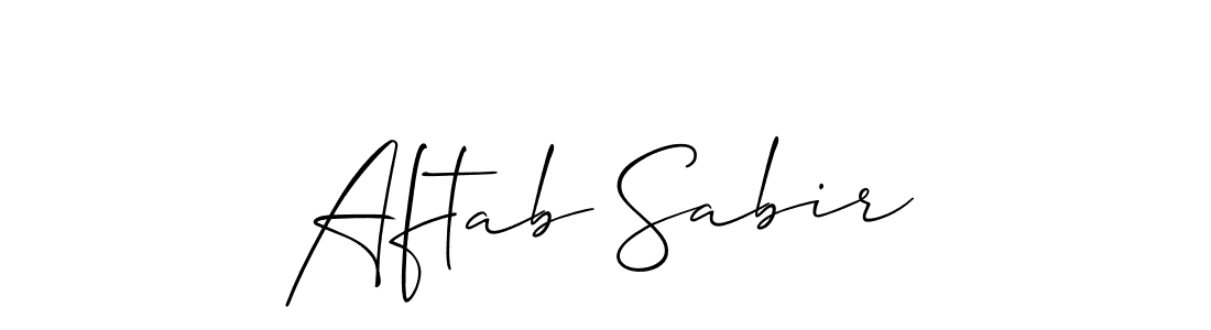 Design your own signature with our free online signature maker. With this signature software, you can create a handwritten (Allison_Script) signature for name Aftab Sabir. Aftab Sabir signature style 2 images and pictures png