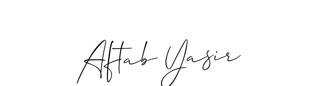 Use a signature maker to create a handwritten signature online. With this signature software, you can design (Allison_Script) your own signature for name Aftab Yasir. Aftab Yasir signature style 2 images and pictures png