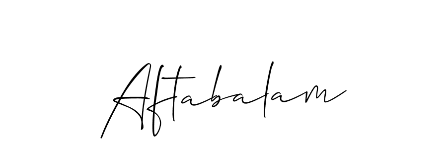 Create a beautiful signature design for name Aftabalam. With this signature (Allison_Script) fonts, you can make a handwritten signature for free. Aftabalam signature style 2 images and pictures png