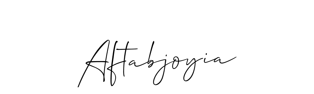 The best way (Allison_Script) to make a short signature is to pick only two or three words in your name. The name Aftabjoyia include a total of six letters. For converting this name. Aftabjoyia signature style 2 images and pictures png