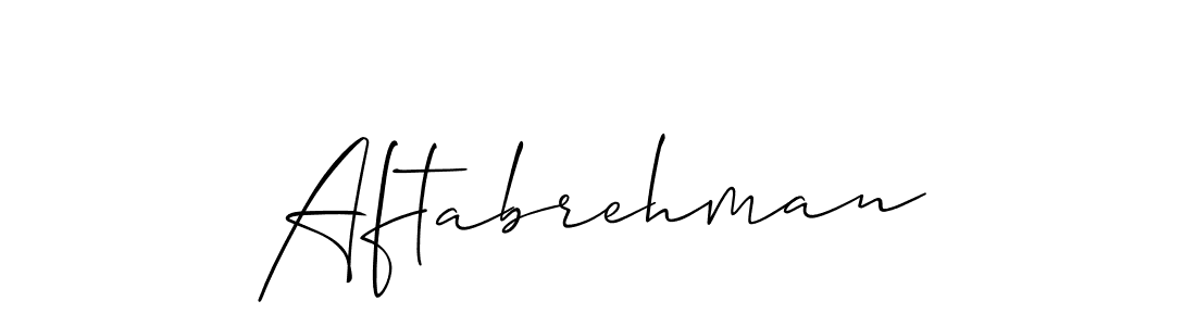 Make a beautiful signature design for name Aftabrehman. With this signature (Allison_Script) style, you can create a handwritten signature for free. Aftabrehman signature style 2 images and pictures png