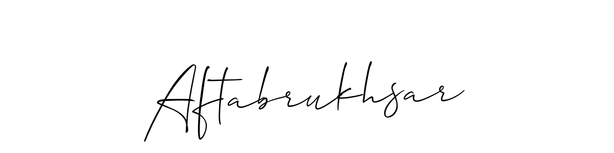 How to make Aftabrukhsar name signature. Use Allison_Script style for creating short signs online. This is the latest handwritten sign. Aftabrukhsar signature style 2 images and pictures png