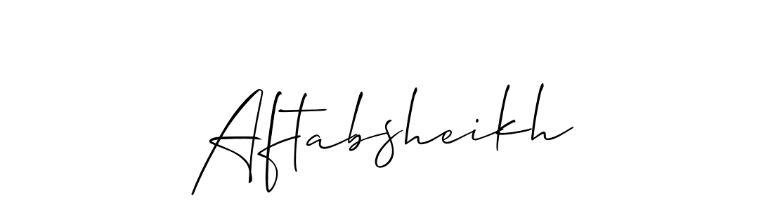 The best way (Allison_Script) to make a short signature is to pick only two or three words in your name. The name Aftabsheikh include a total of six letters. For converting this name. Aftabsheikh signature style 2 images and pictures png