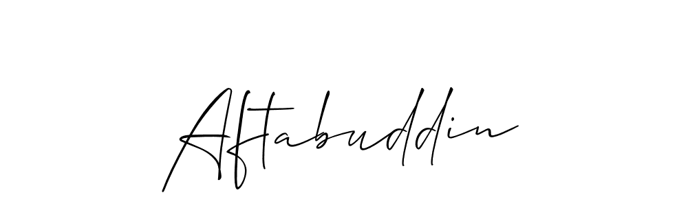 Make a beautiful signature design for name Aftabuddin. With this signature (Allison_Script) style, you can create a handwritten signature for free. Aftabuddin signature style 2 images and pictures png