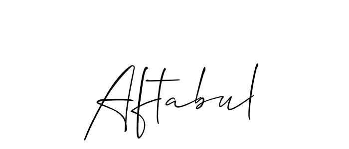How to make Aftabul signature? Allison_Script is a professional autograph style. Create handwritten signature for Aftabul name. Aftabul signature style 2 images and pictures png