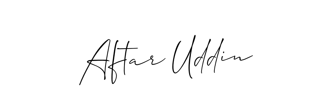 How to make Aftar Uddin name signature. Use Allison_Script style for creating short signs online. This is the latest handwritten sign. Aftar Uddin signature style 2 images and pictures png