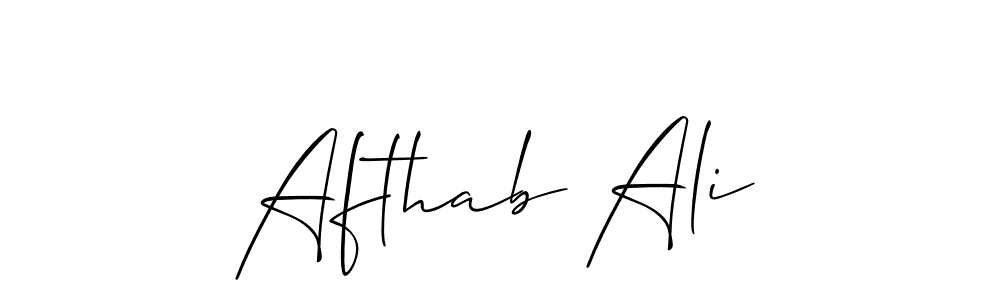 Allison_Script is a professional signature style that is perfect for those who want to add a touch of class to their signature. It is also a great choice for those who want to make their signature more unique. Get Afthab Ali name to fancy signature for free. Afthab Ali signature style 2 images and pictures png