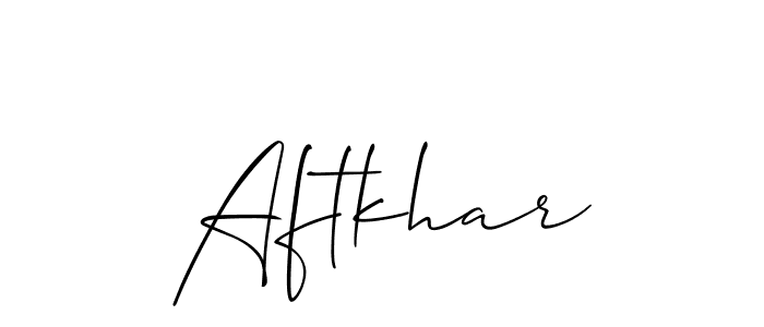Make a beautiful signature design for name Aftkhar. With this signature (Allison_Script) style, you can create a handwritten signature for free. Aftkhar signature style 2 images and pictures png