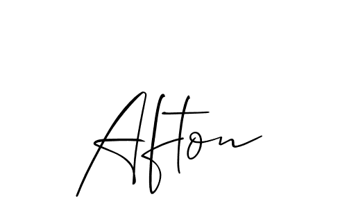 The best way (Allison_Script) to make a short signature is to pick only two or three words in your name. The name Afton include a total of six letters. For converting this name. Afton signature style 2 images and pictures png