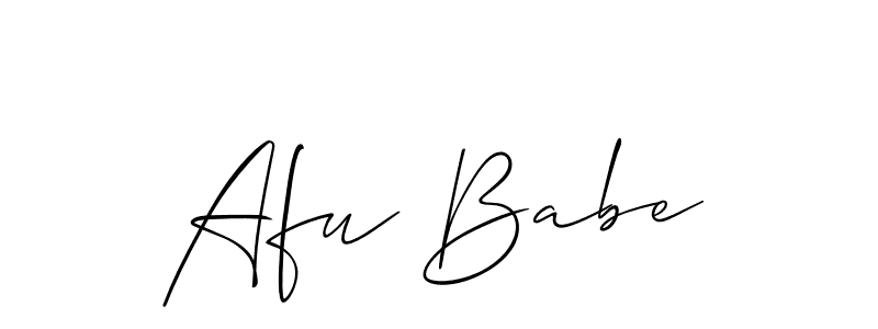 Make a beautiful signature design for name Afu Babe. With this signature (Allison_Script) style, you can create a handwritten signature for free. Afu Babe signature style 2 images and pictures png