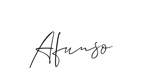 Design your own signature with our free online signature maker. With this signature software, you can create a handwritten (Allison_Script) signature for name Afunso. Afunso signature style 2 images and pictures png
