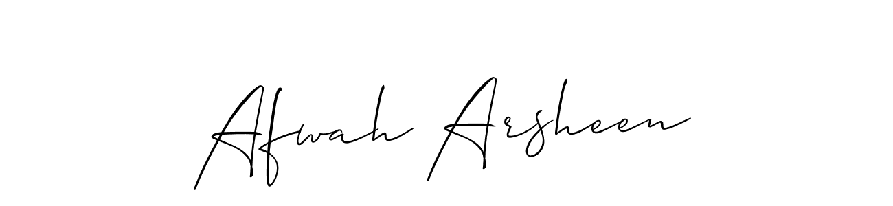 The best way (Allison_Script) to make a short signature is to pick only two or three words in your name. The name Afwah Arsheen include a total of six letters. For converting this name. Afwah Arsheen signature style 2 images and pictures png