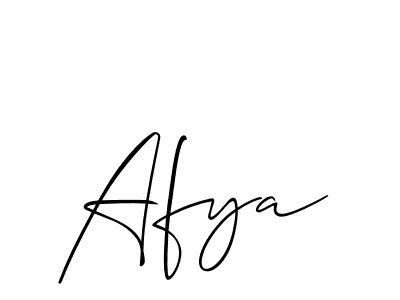 Use a signature maker to create a handwritten signature online. With this signature software, you can design (Allison_Script) your own signature for name Afya. Afya signature style 2 images and pictures png