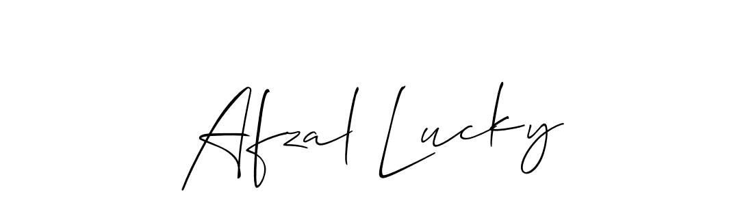 How to Draw Afzal Lucky signature style? Allison_Script is a latest design signature styles for name Afzal Lucky. Afzal Lucky signature style 2 images and pictures png