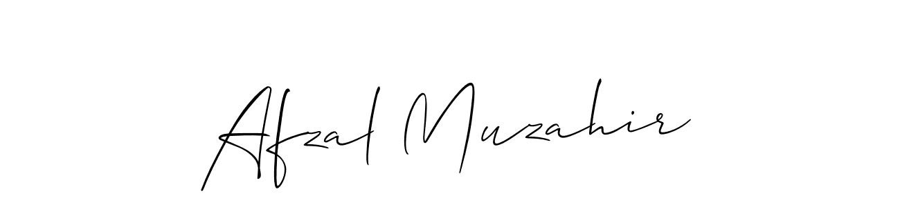 How to make Afzal Muzahir name signature. Use Allison_Script style for creating short signs online. This is the latest handwritten sign. Afzal Muzahir signature style 2 images and pictures png