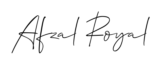 The Allison_Script font transforms the name Afzal Royal into an executive sign with sharp precision and distinguished character. Afzal Royal signature style 2 images and pictures png