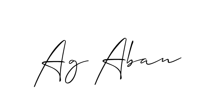 if you are searching for the best signature style for your name Ag Aban. so please give up your signature search. here we have designed multiple signature styles  using Allison_Script. Ag Aban signature style 2 images and pictures png