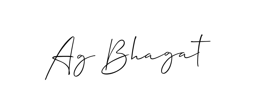 Make a beautiful signature design for name Ag Bhagat. With this signature (Allison_Script) style, you can create a handwritten signature for free. Ag Bhagat signature style 2 images and pictures png