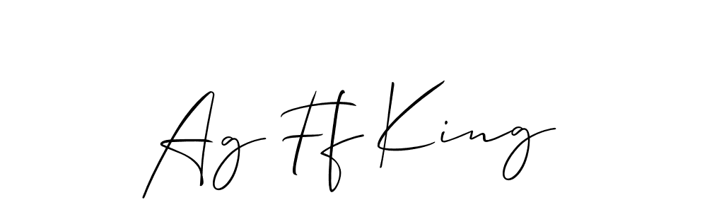 Similarly Allison_Script is the best handwritten signature design. Signature creator online .You can use it as an online autograph creator for name Ag Ff King. Ag Ff King signature style 2 images and pictures png