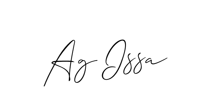 Create a beautiful signature design for name Ag Issa. With this signature (Allison_Script) fonts, you can make a handwritten signature for free. Ag Issa signature style 2 images and pictures png