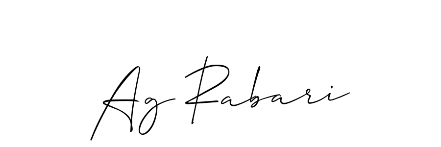 if you are searching for the best signature style for your name Ag Rabari. so please give up your signature search. here we have designed multiple signature styles  using Allison_Script. Ag Rabari signature style 2 images and pictures png