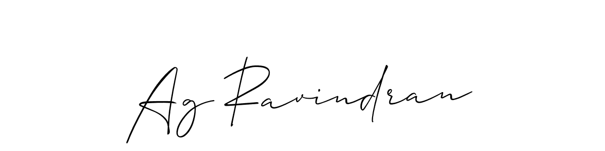 How to make Ag Ravindran name signature. Use Allison_Script style for creating short signs online. This is the latest handwritten sign. Ag Ravindran signature style 2 images and pictures png