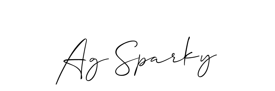 How to make Ag Sparky name signature. Use Allison_Script style for creating short signs online. This is the latest handwritten sign. Ag Sparky signature style 2 images and pictures png