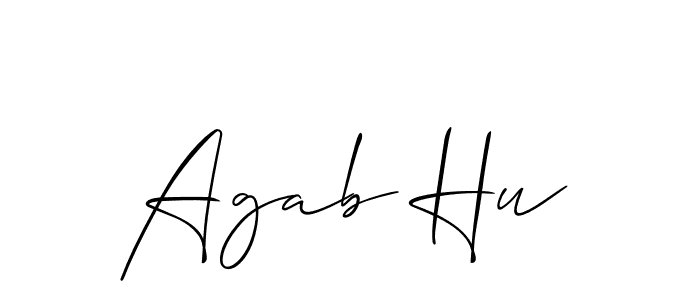 Also You can easily find your signature by using the search form. We will create Agab Hu name handwritten signature images for you free of cost using Allison_Script sign style. Agab Hu signature style 2 images and pictures png