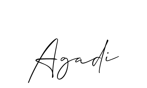 How to make Agadi name signature. Use Allison_Script style for creating short signs online. This is the latest handwritten sign. Agadi signature style 2 images and pictures png