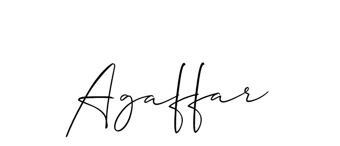 Allison_Script is a professional signature style that is perfect for those who want to add a touch of class to their signature. It is also a great choice for those who want to make their signature more unique. Get Agaffar name to fancy signature for free. Agaffar signature style 2 images and pictures png