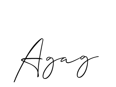 Design your own signature with our free online signature maker. With this signature software, you can create a handwritten (Allison_Script) signature for name Agag. Agag signature style 2 images and pictures png