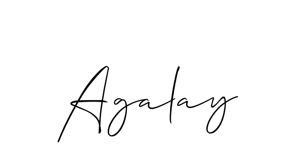 Use a signature maker to create a handwritten signature online. With this signature software, you can design (Allison_Script) your own signature for name Agalay. Agalay signature style 2 images and pictures png