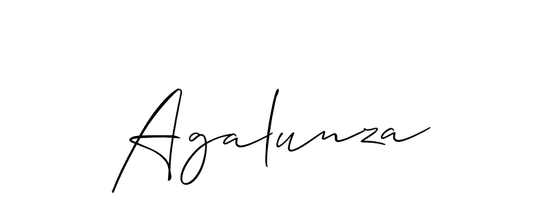 Design your own signature with our free online signature maker. With this signature software, you can create a handwritten (Allison_Script) signature for name Agalunza. Agalunza signature style 2 images and pictures png