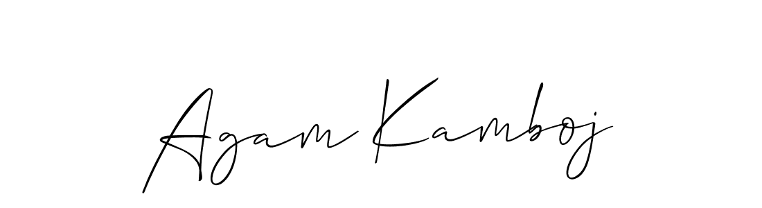 Agam Kamboj stylish signature style. Best Handwritten Sign (Allison_Script) for my name. Handwritten Signature Collection Ideas for my name Agam Kamboj. Agam Kamboj signature style 2 images and pictures png