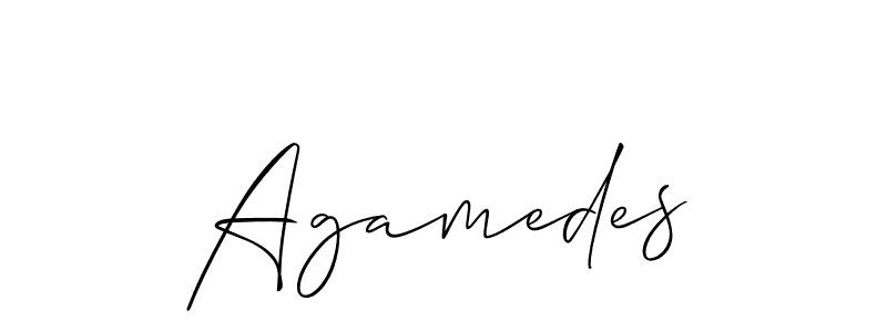 Use a signature maker to create a handwritten signature online. With this signature software, you can design (Allison_Script) your own signature for name Agamedes. Agamedes signature style 2 images and pictures png