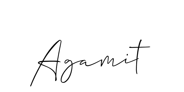 The best way (Allison_Script) to make a short signature is to pick only two or three words in your name. The name Agamit include a total of six letters. For converting this name. Agamit signature style 2 images and pictures png