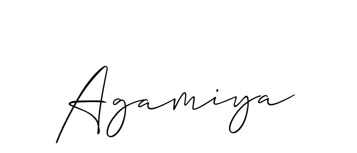 How to make Agamiya signature? Allison_Script is a professional autograph style. Create handwritten signature for Agamiya name. Agamiya signature style 2 images and pictures png