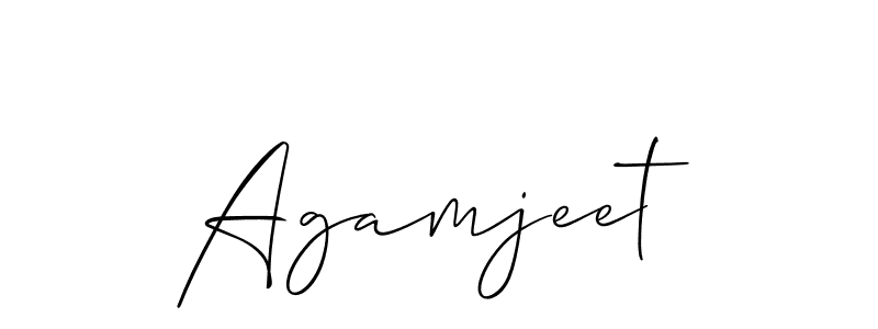 How to make Agamjeet name signature. Use Allison_Script style for creating short signs online. This is the latest handwritten sign. Agamjeet signature style 2 images and pictures png