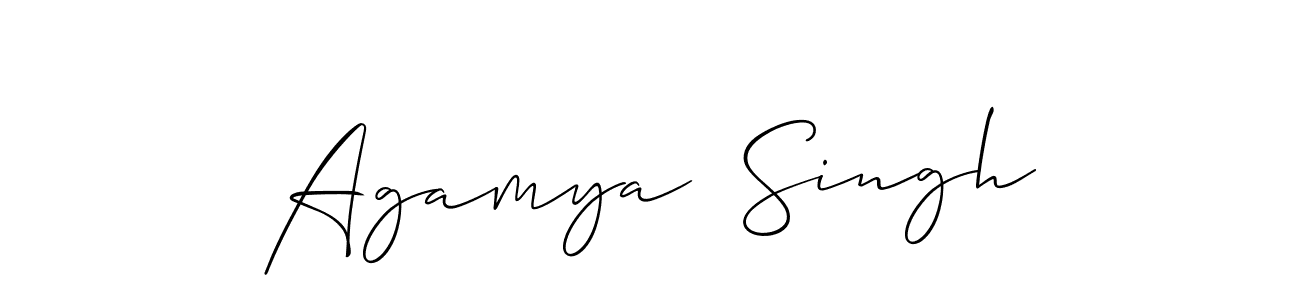 How to make Agamya  Singh name signature. Use Allison_Script style for creating short signs online. This is the latest handwritten sign. Agamya  Singh signature style 2 images and pictures png