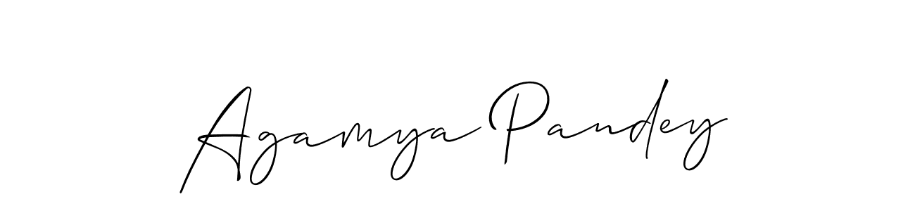 Use a signature maker to create a handwritten signature online. With this signature software, you can design (Allison_Script) your own signature for name Agamya Pandey. Agamya Pandey signature style 2 images and pictures png