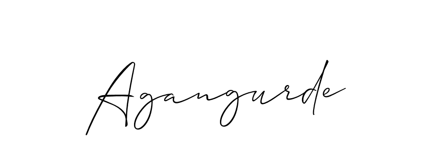 The best way (Allison_Script) to make a short signature is to pick only two or three words in your name. The name Agangurde include a total of six letters. For converting this name. Agangurde signature style 2 images and pictures png