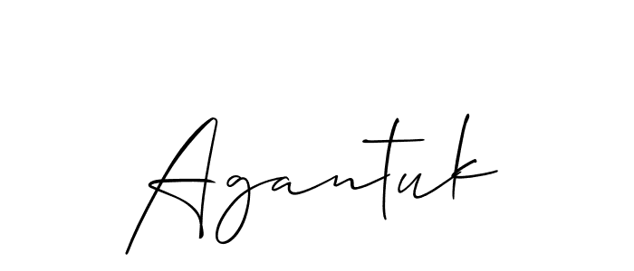 if you are searching for the best signature style for your name Agantuk. so please give up your signature search. here we have designed multiple signature styles  using Allison_Script. Agantuk signature style 2 images and pictures png