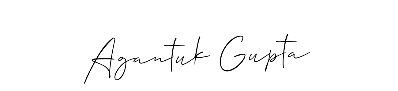 if you are searching for the best signature style for your name Agantuk Gupta. so please give up your signature search. here we have designed multiple signature styles  using Allison_Script. Agantuk Gupta signature style 2 images and pictures png