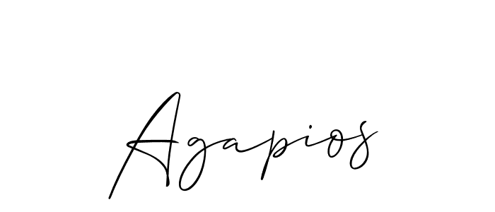 Allison_Script is a professional signature style that is perfect for those who want to add a touch of class to their signature. It is also a great choice for those who want to make their signature more unique. Get Agapios name to fancy signature for free. Agapios signature style 2 images and pictures png