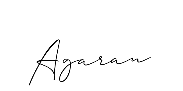 Create a beautiful signature design for name Agaran. With this signature (Allison_Script) fonts, you can make a handwritten signature for free. Agaran signature style 2 images and pictures png