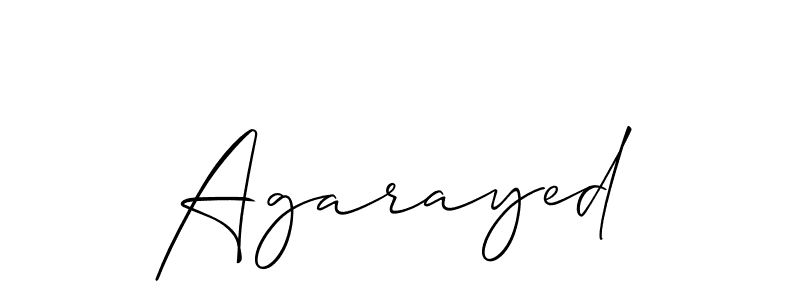 Make a beautiful signature design for name Agarayed. With this signature (Allison_Script) style, you can create a handwritten signature for free. Agarayed signature style 2 images and pictures png