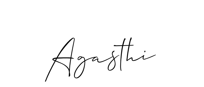 How to make Agasthi signature? Allison_Script is a professional autograph style. Create handwritten signature for Agasthi name. Agasthi signature style 2 images and pictures png