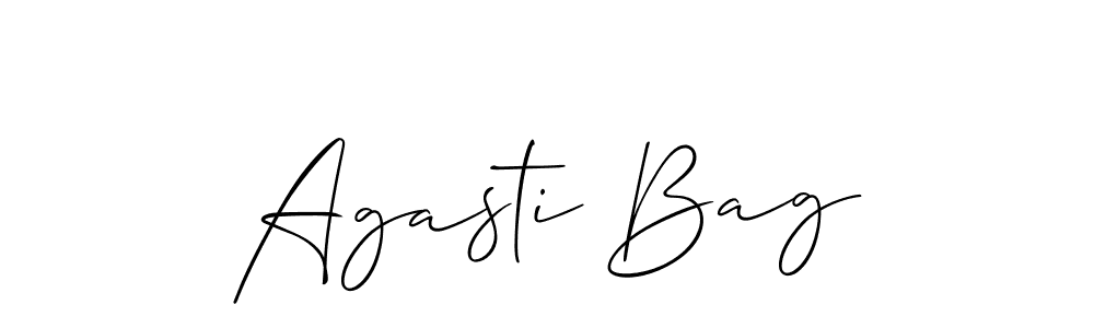 Use a signature maker to create a handwritten signature online. With this signature software, you can design (Allison_Script) your own signature for name Agasti Bag. Agasti Bag signature style 2 images and pictures png